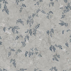 Irene wallpaper by Sandberg, trailing blue-grey jasmine vines on a textured grey plaster ground, flat swatch