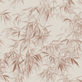 Jon wallpaper by Sandberg, soft watercolour bamboo leaves in terracotta and rust on a pale cream ground, flat roll swatch