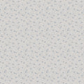 Stella wallpaper by Sandberg, flat swatch of a tiny ditsy floral with small blue flowers and fine foliage on a soft grey ground