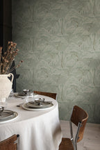 Kristoffer wallpaper by Sandberg – Sage Green colourway, styled in a second room setting