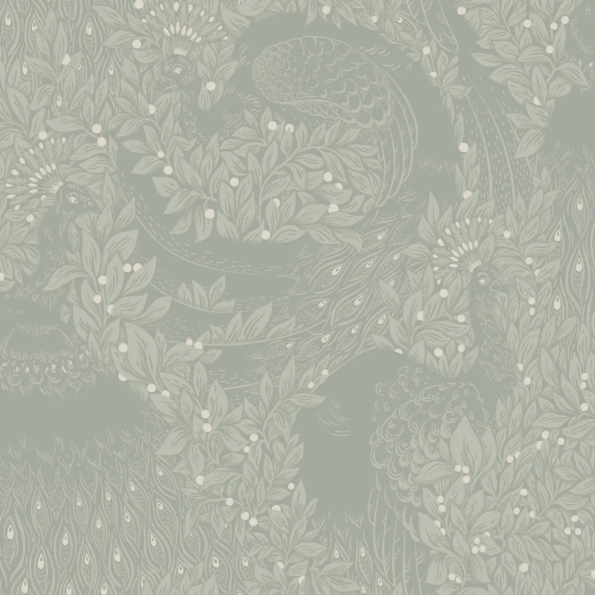 Evelina Sage Green wallpaper by Sandberg – botanical design
