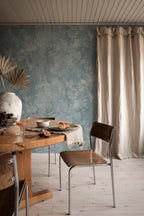 Monica wall mural by Sandberg – abstract design, Blue – Misty Blue – styled in a room setting, view 3