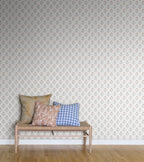 Maskrosen wallpaper by Sandberg in Pink, styled on an interior wall