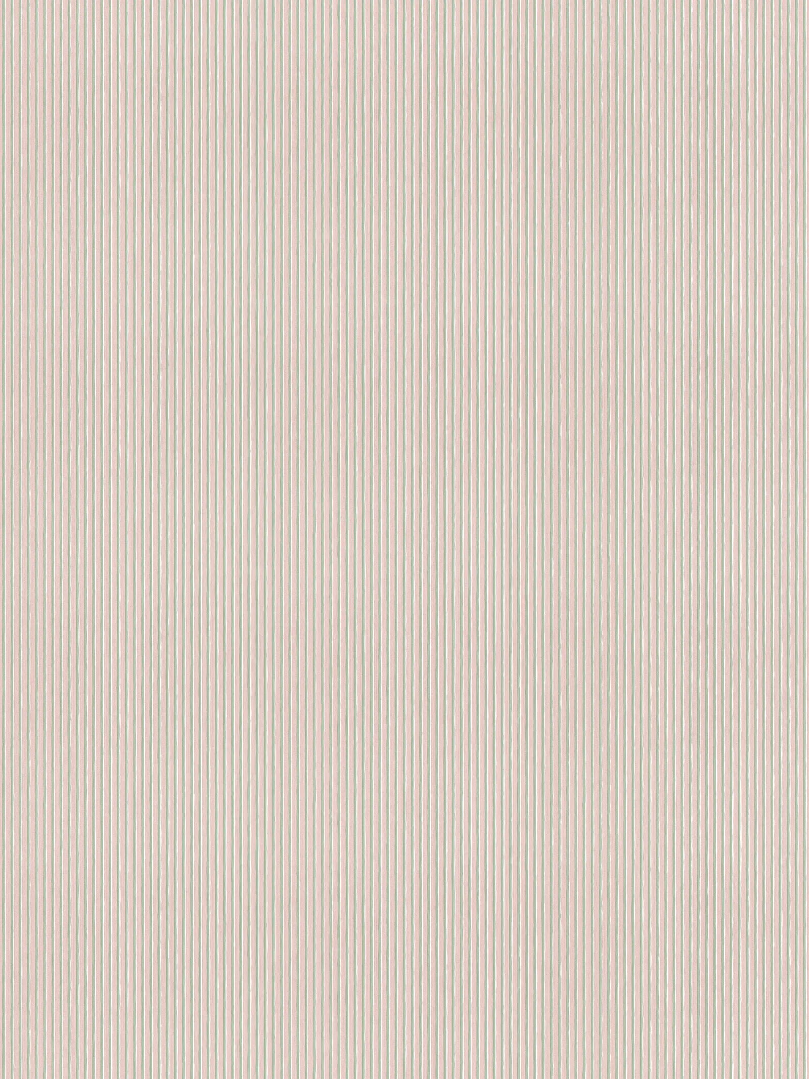 Brita Stripe wallpaper by Sandberg in taupe, flat swatch of slim painted vertical pencil stripes