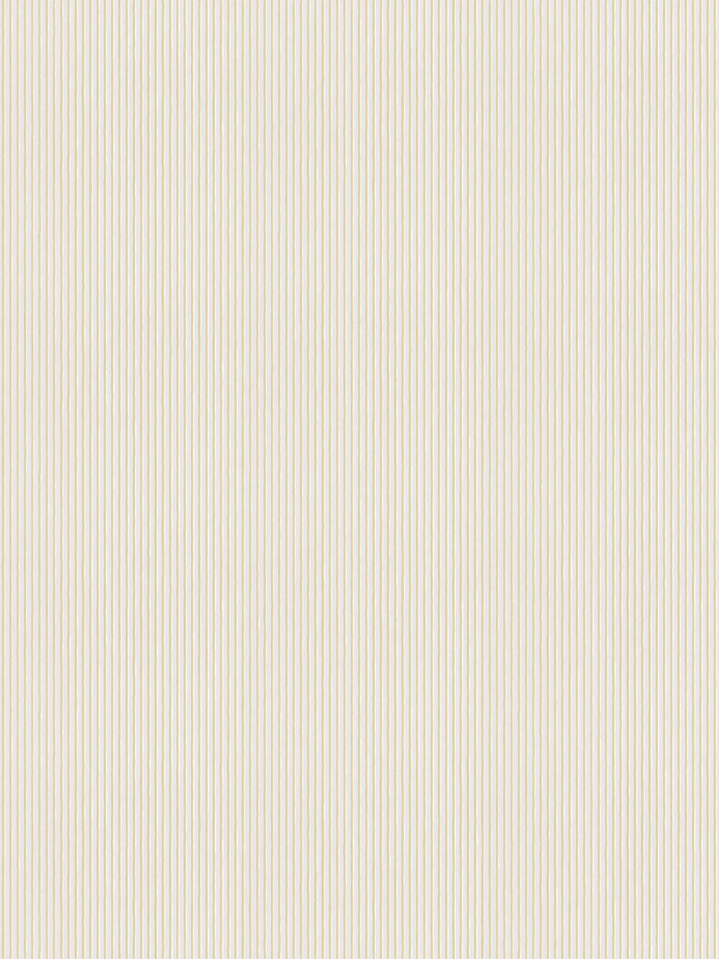 Brita Stripe wallpaper by Sandberg, flat swatch of slim painted sand-yellow vertical pencil stripes on white