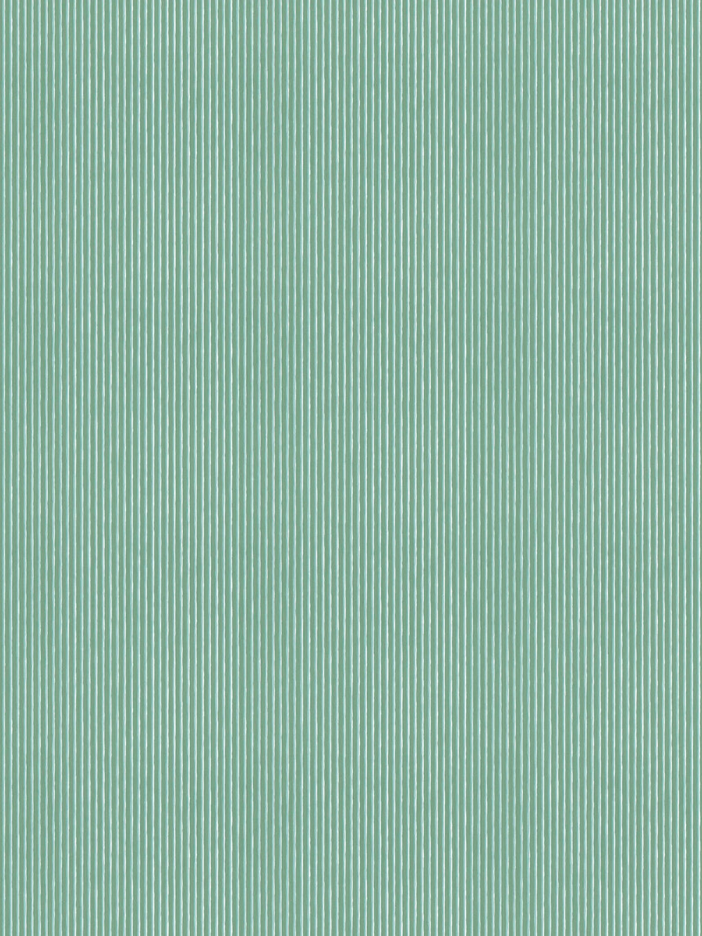 Brita Stripe wallpaper by Sandberg, flat swatch of slim painted green-and-white vertical pencil stripes