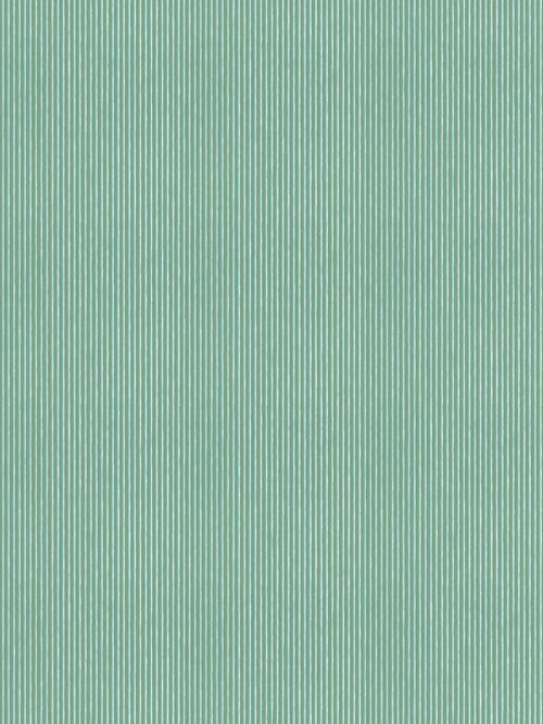 Brita Stripe wallpaper by Sandberg, flat swatch of slim painted green-and-white vertical pencil stripes