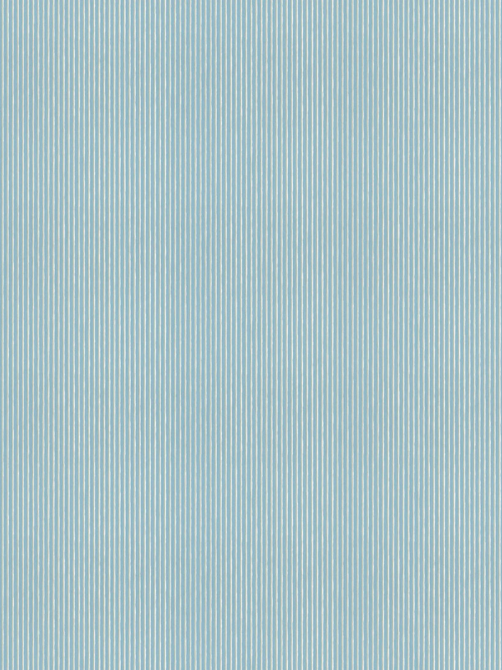 Brita Stripe wallpaper by Sandberg in soft blue, flat swatch of slim painted blue-and-white vertical pencil stripes