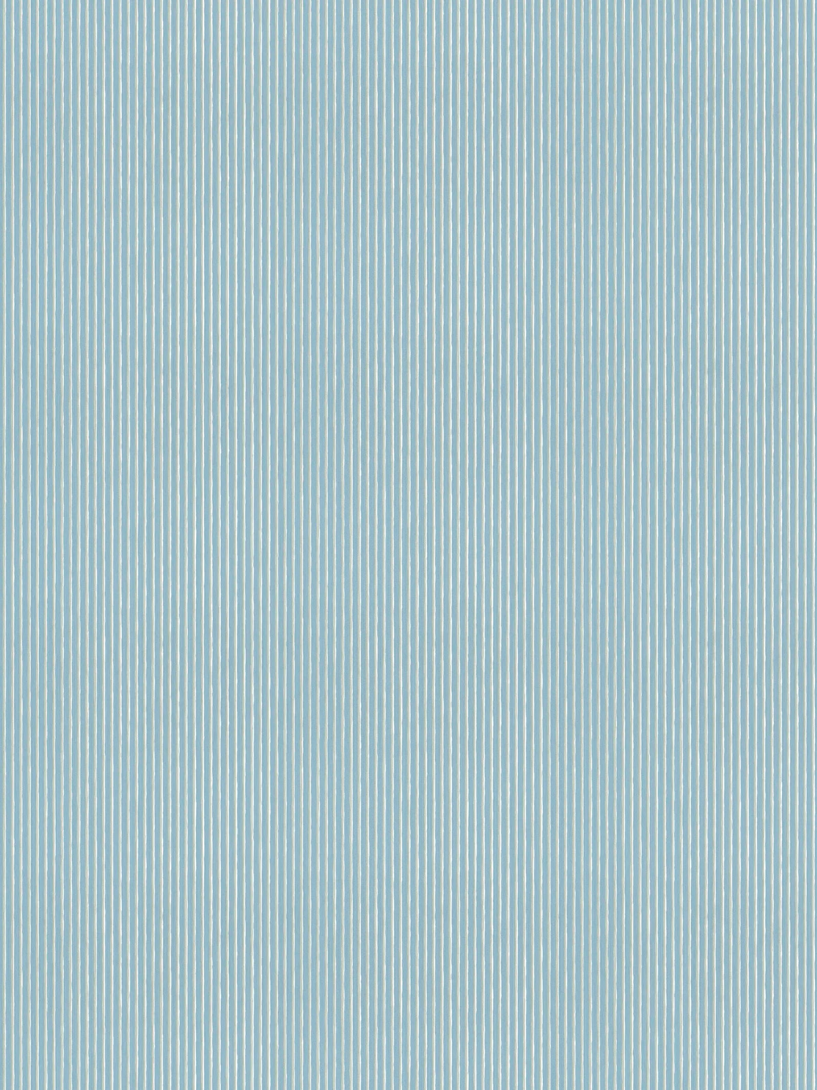 Brita Stripe wallpaper by Sandberg in soft blue, flat swatch of slim painted blue-and-white vertical pencil stripes