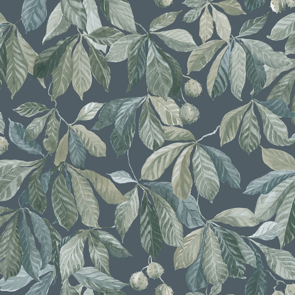 Kersti Indigo wallpaper by Sandberg – botanical design