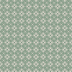 Lyckan wallpaper by Sandberg, small green quatrefoil tile motif on cream, flat swatch
