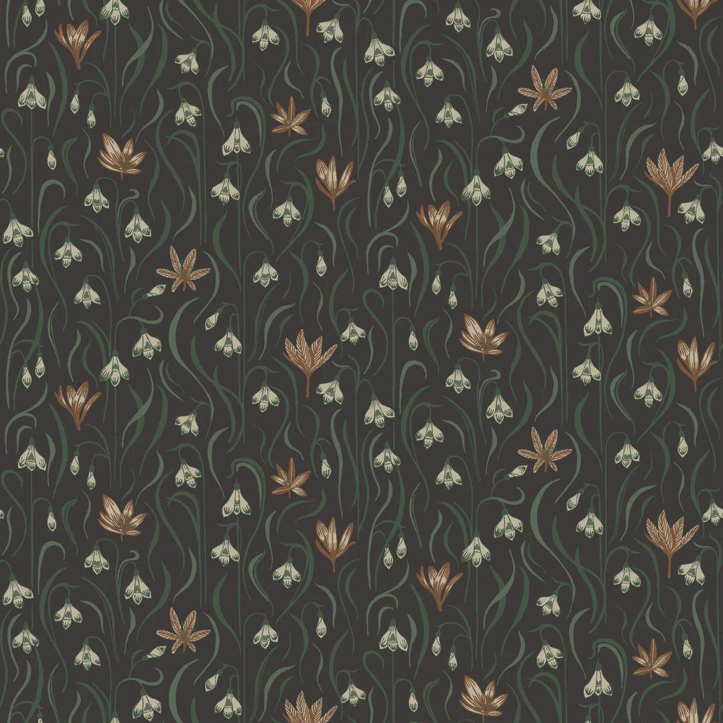 Signe Charcoal wallpaper by Sandberg – botanical design