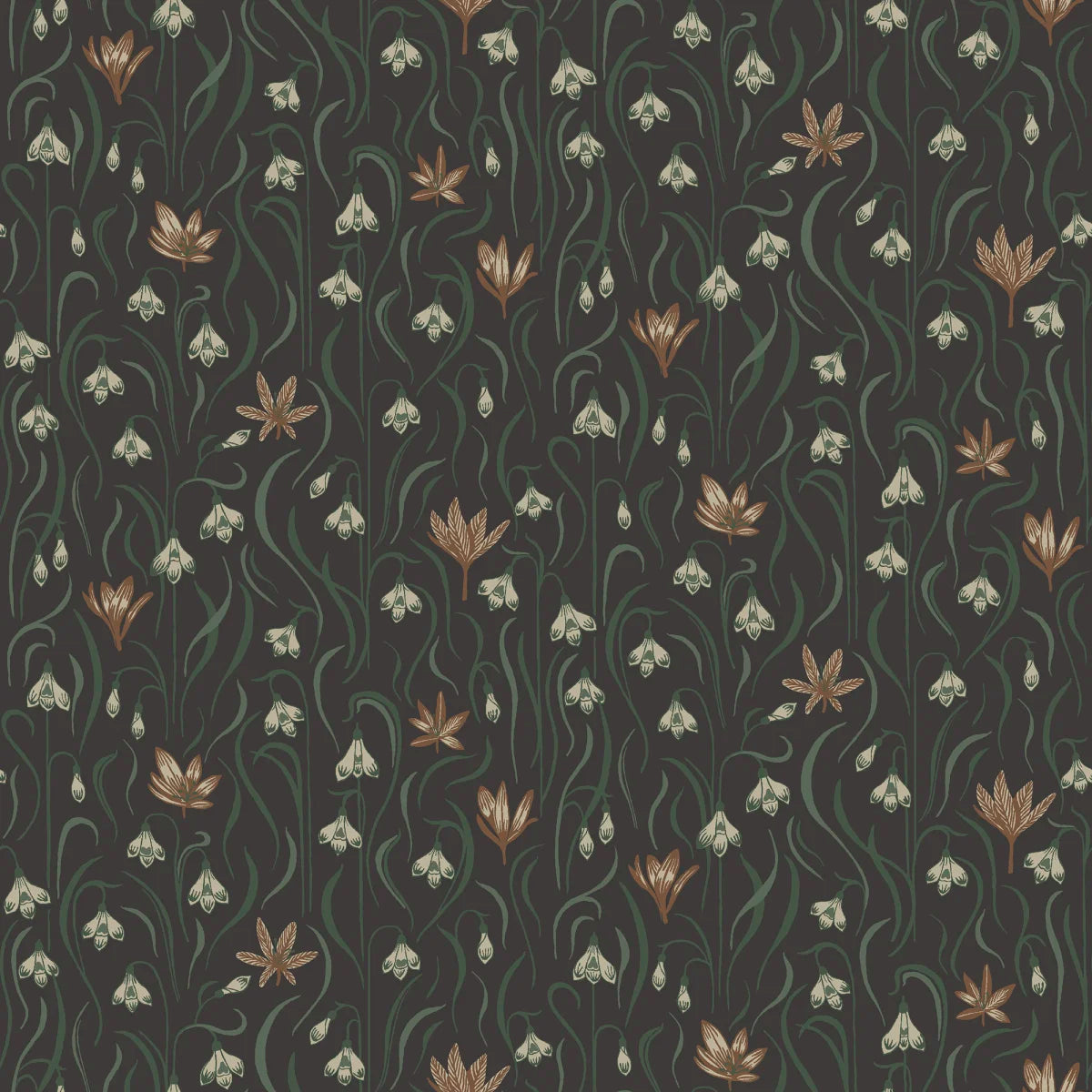 Signe Charcoal wallpaper by Sandberg – botanical design