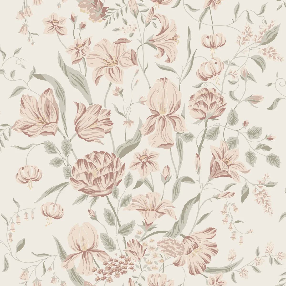 Karins Bukett Powder Pink wallpaper by Sandberg – geometric design