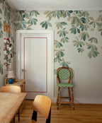Kastanjen wall mural by Sandberg – botanical design, Green – Garden Green – styled in a room setting, view 3