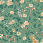 Suzanne wallpaper by Sandberg – floral design, Green – Emerald