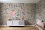 Suzanne wallpaper by Sandberg – floral design, Blue – Folklore Blue