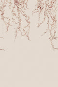 Aralia wall mural by Sandberg, flat swatch of rust-pink trailing ivy vines on warm beige