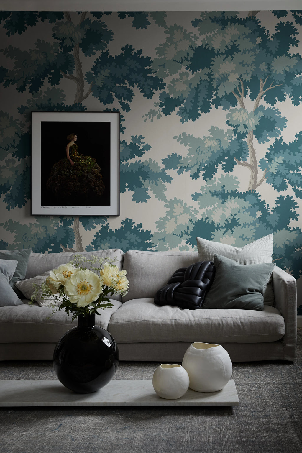 Raphael Mural wall mural by Sandberg – forest & woodland design, Teal
