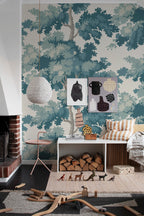 Raphael Mural wall mural by Sandberg – forest & woodland design, Teal