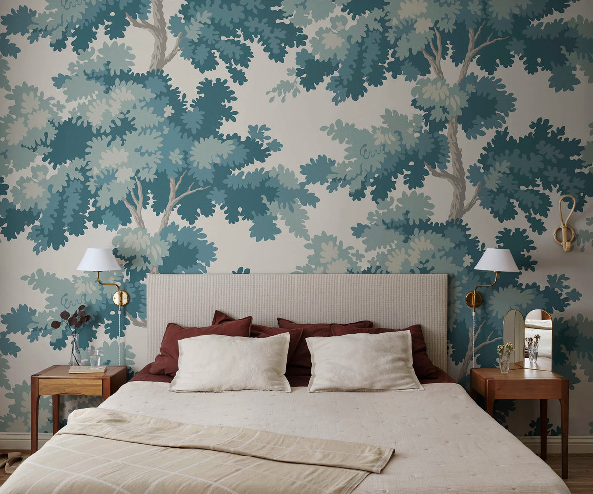 Raphael Mural wall mural by Sandberg – forest & woodland design, Teal