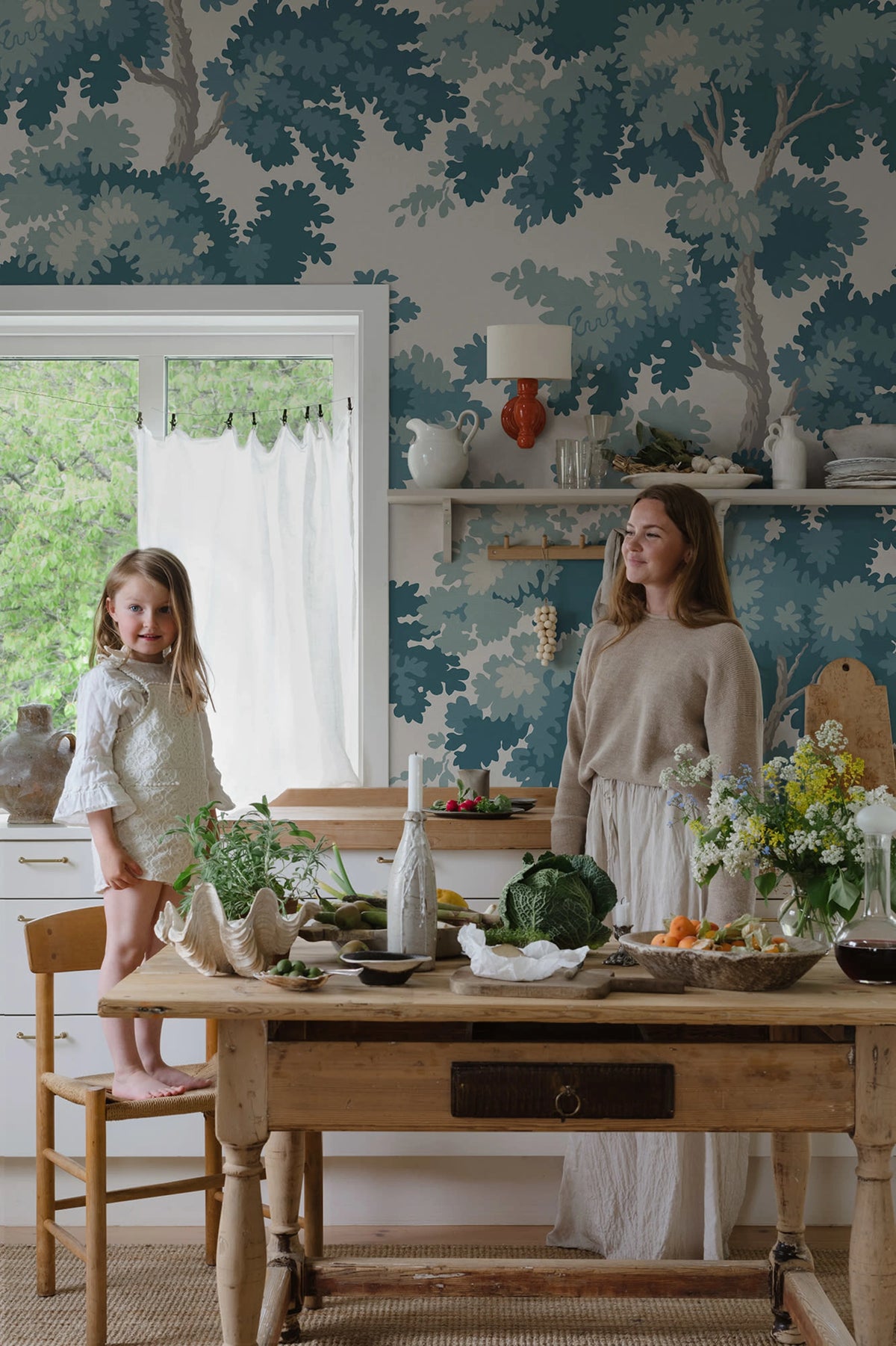 Raphael Mural wall mural by Sandberg – forest & woodland design, Teal
