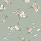 Engla Sage Green wallpaper by Sandberg – floral design