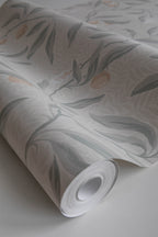 Vinnie wallpaper by Sandberg in Sage Green, close detail of the print