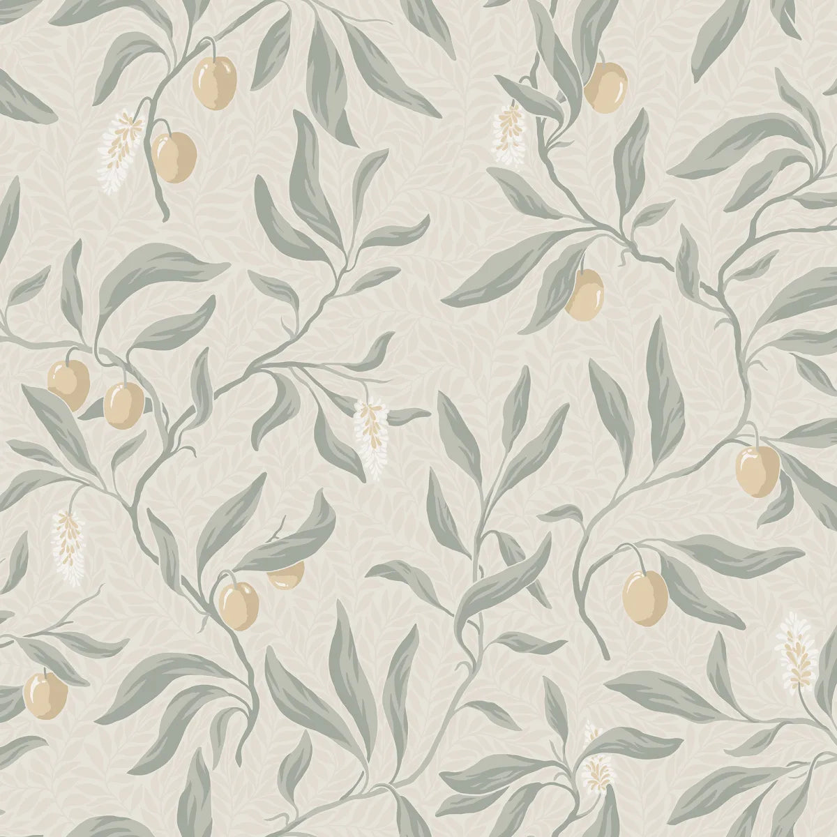 Vinnie Sage Green wallpaper by Sandberg – botanical design