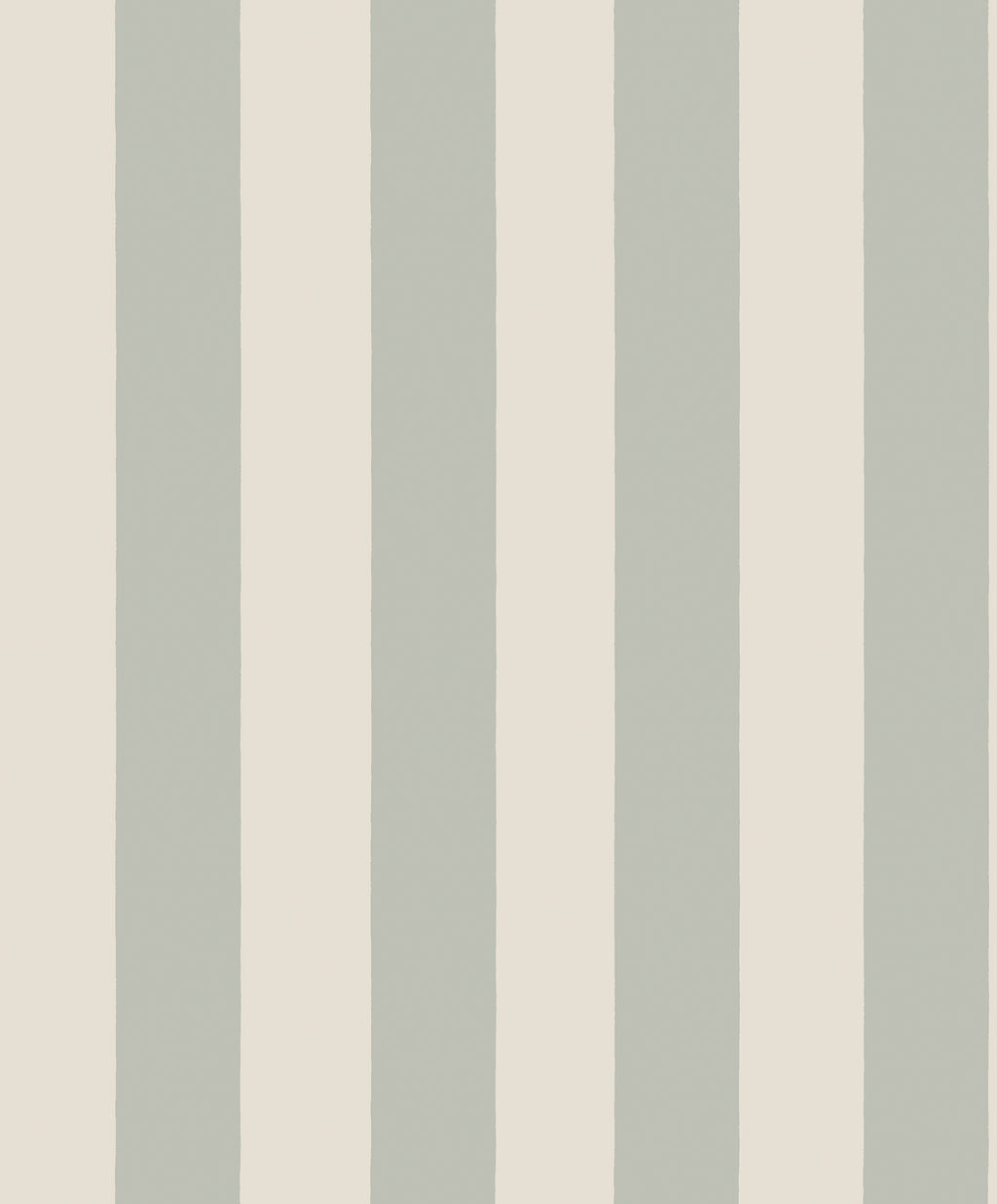 Sam wallpaper by Sandberg, broad vertical stripes in sage green and cream, flat swatch