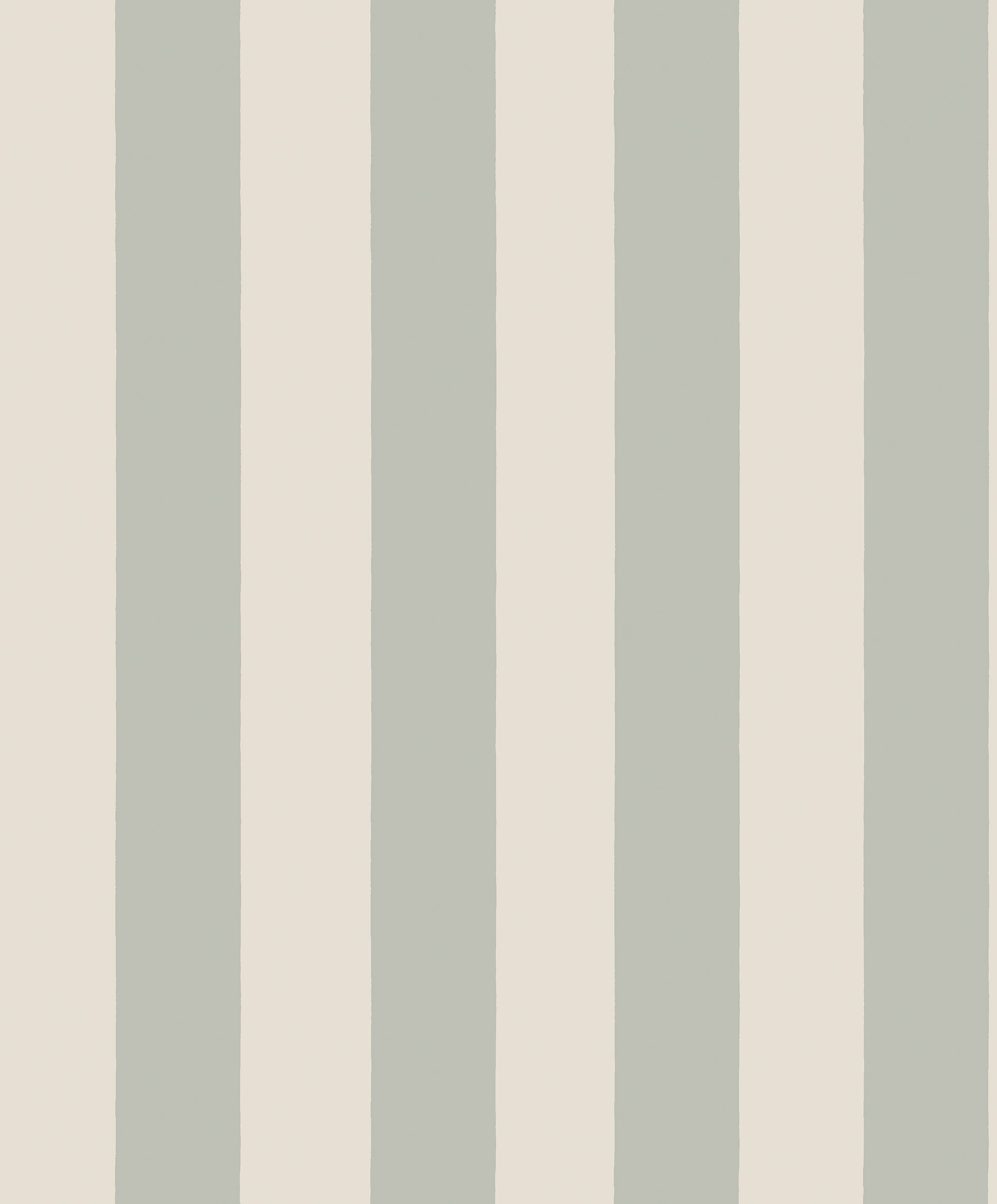 Sam wallpaper by Sandberg, broad vertical stripes in sage green and cream, flat swatch