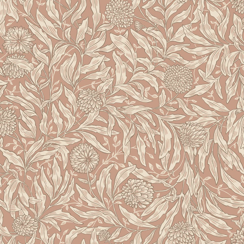 Olof Terracotta wallpaper by Sandberg – botanical design