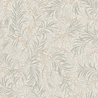 Idun wallpaper by Sandberg in sage green and beige berries on cream, leafy branch botanical, flat swatch