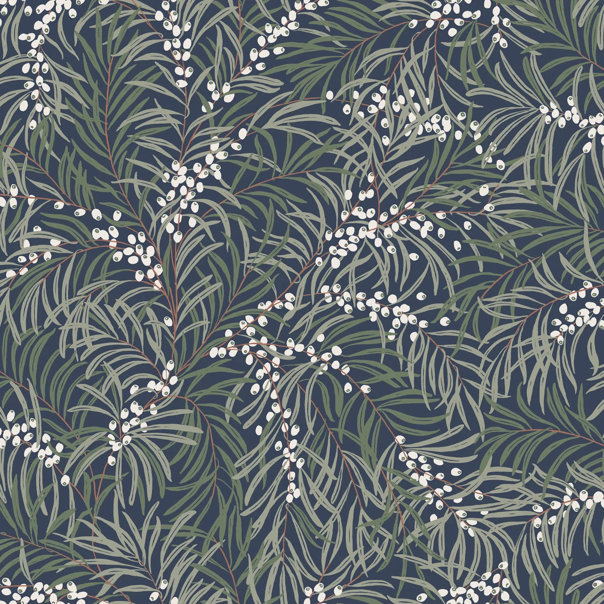 Idun Classic Blue wallpaper by Sandberg – botanical design
