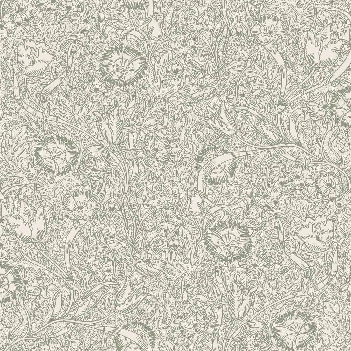 Caroline Moss Green wallpaper by Sandberg – botanical design