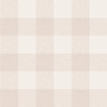 Lykke wallpaper by Sandberg in blush beige-pink, oversized check plaid with linen texture, flat roll swatch