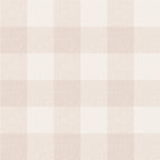 Lykke wallpaper by Sandberg in blush beige-pink, oversized check plaid with linen texture, flat roll swatch