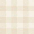Lykke wallpaper by Sandberg in warm beige sand, large buffalo-check plaid with linen texture, flat roll swatch