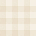 Lykke wallpaper by Sandberg in warm beige sand, large buffalo-check plaid with linen texture, flat roll swatch