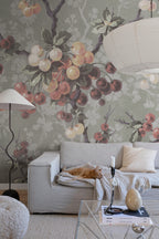 Franka wall mural by Sandberg in Sage Green, styled in a room, view 2