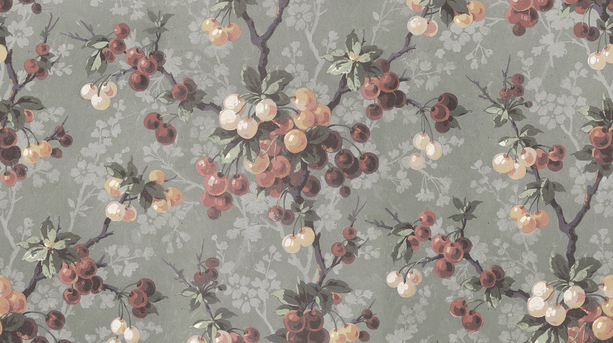 Franka wall mural by Sandberg in Sage Green, flat swatch showing the repeat