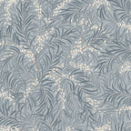 Idun wallpaper by Sandberg in dusty blue with cream berries, leafy branch botanical, flat swatch
