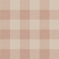 Lykke wallpaper by Sandberg in clay pink, oversized buffalo-check plaid with linen texture, flat roll swatch