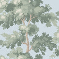 Raphael wallpaper by Sandberg in Sky Blue – botanical, forest design, flat pattern repeat