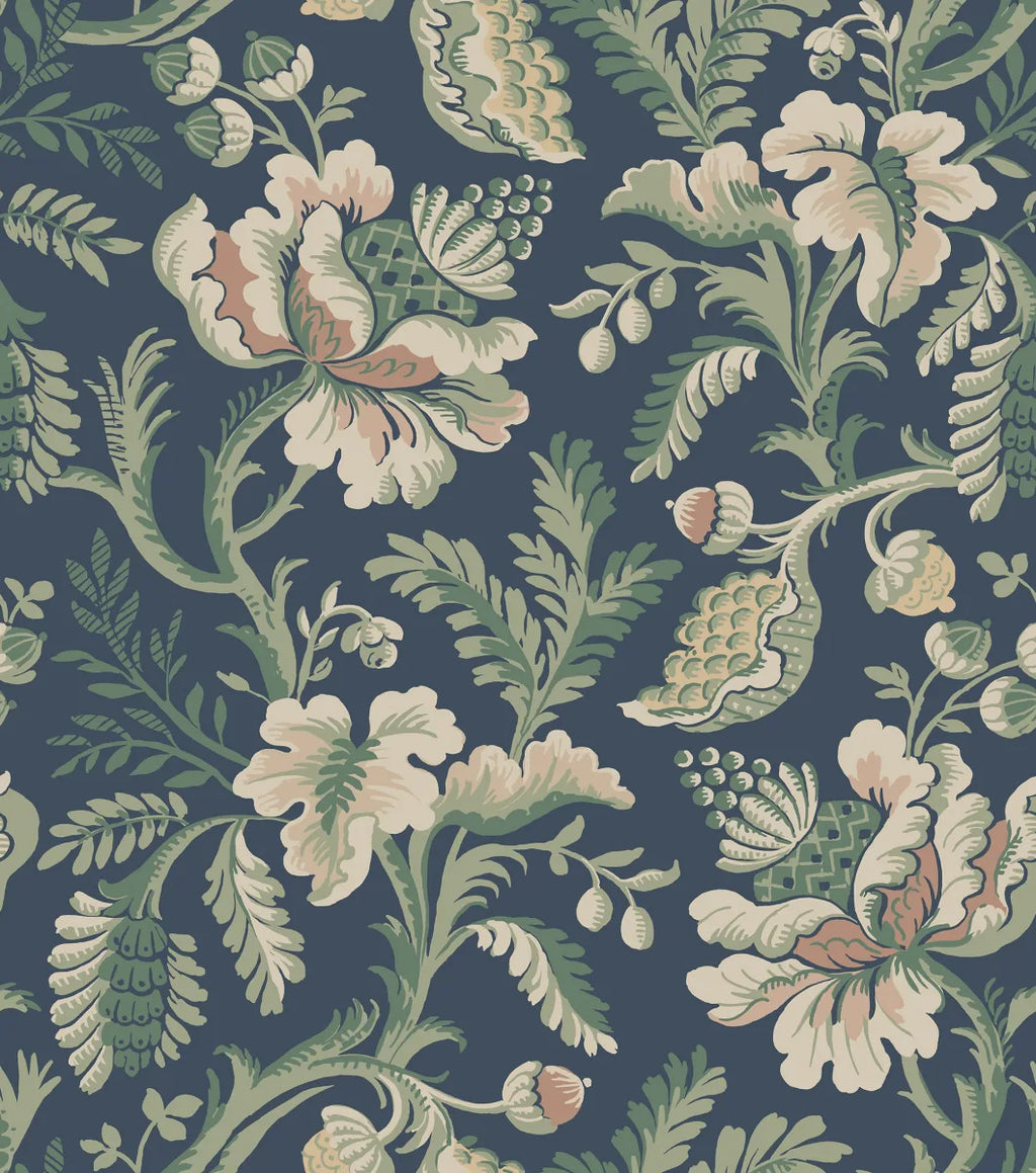 Daphne Midnight Blue wallpaper by Sandberg – floral design