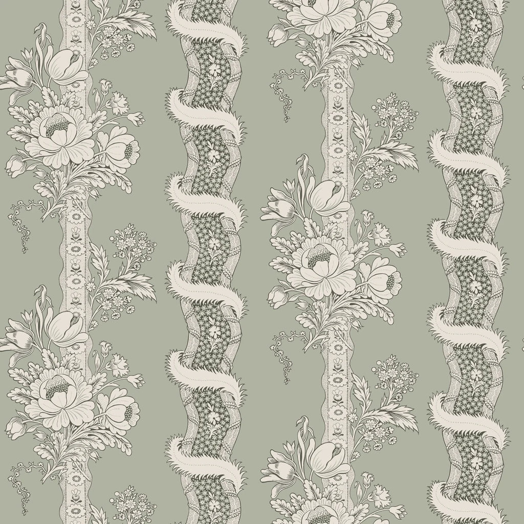Alexandra Sage Green wallpaper by Sandberg – stripe design