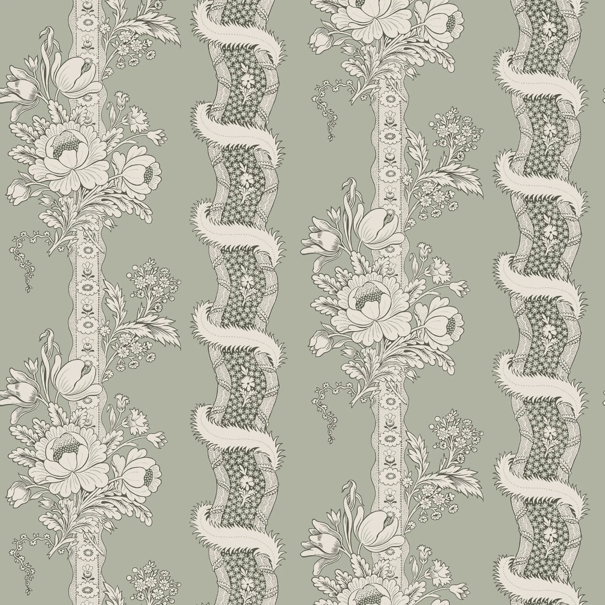 Alexandra Sage Green wallpaper by Sandberg – stripe design