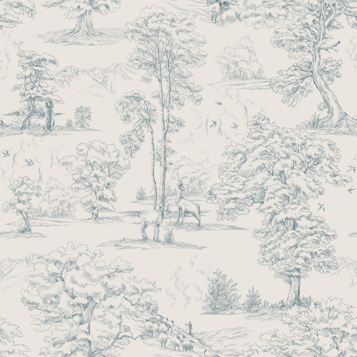 Montfort Indigo Blue wallpaper by Sandberg – botanical design