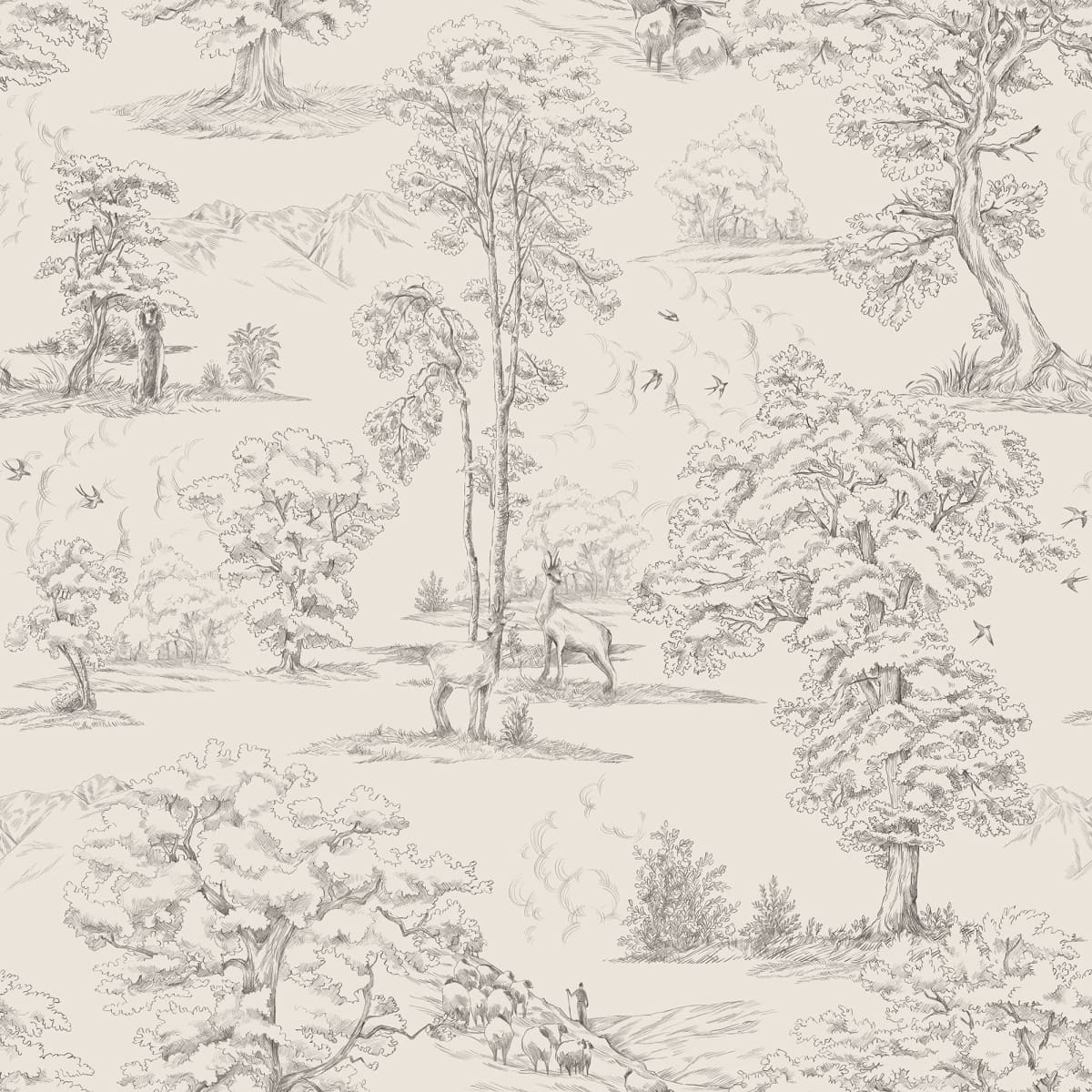 Montfort Graphite wallpaper by Sandberg – botanical design