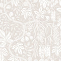 Fig Garden wallpaper by Sandberg, white peapod and fruit-vine print on pale beige, flat swatch colourway